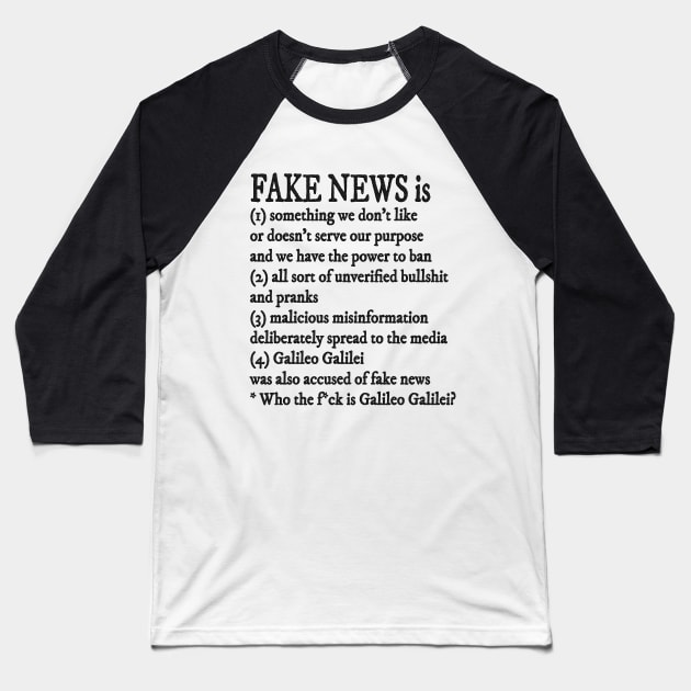 Fake News: A Definition Baseball T-Shirt by black8elise